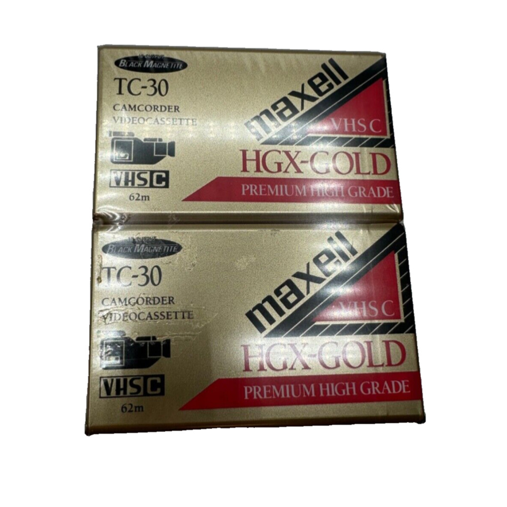 NEW Maxell VHS C HGX-Gold TC 30 VHS Camcorder Video Cassettes 30 Min Each Sealed